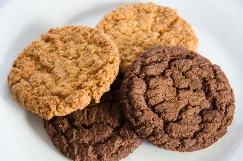 Biscuits on a white plate Stock Photos