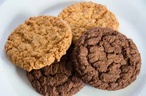 Biscuits on a white plate Stock Photos