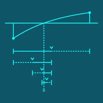 Bisection Method Visual – Root Bracketing by Repeated Interval Halving Stock Illustration