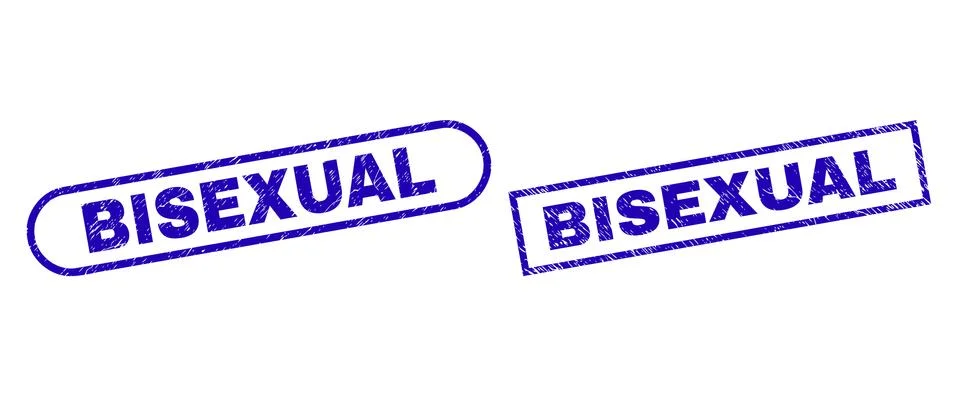 BISEXUAL Blue Rectangle Stamp with Corroded Surface Stock Illustration