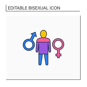 Bisexual line icon Stock Illustration
