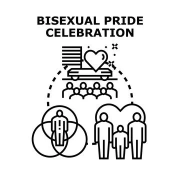 Bisexual pride celebration vector concept illustration Stock Illustration