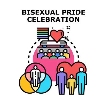 Bisexual pride celebration vector concept illustration Stock Illustration
