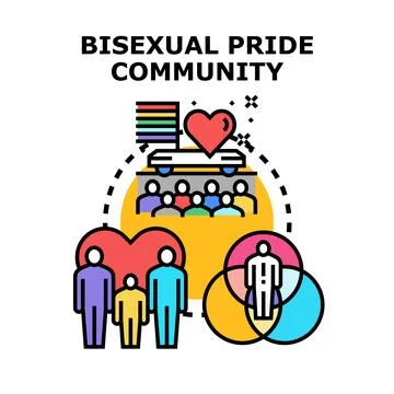 Bisexual pride community and acceptance concept Stock Illustration