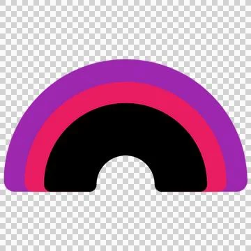 Bisexual pride flag inspired rainbow arc design in pink and purple colors i.. Illustrazione stock