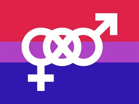 Bisexual pride flag with pink, violet and blue Illustrazione stock