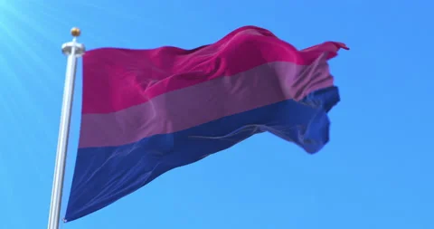 Bisexual pride flag waving. Loop Stock Footage 219785180