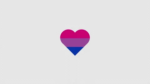 Bisexual Pride Heart Pulse Sticker for Pride Month Stock Footage 306593897