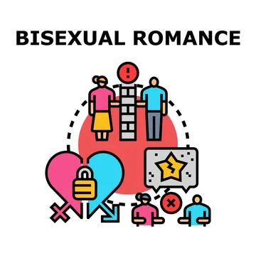 Bisexuality concept experiencing relationship difficulties and challenges Stock Illustration