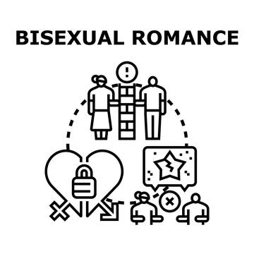 Bisexuality concept experiencing relationship difficulties and challenges Stock Illustration