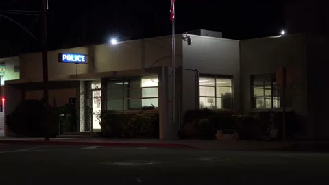 BISHOP, CA - 2019 - excellent shot of a generic small city or town police 스톡 동영상 264609113