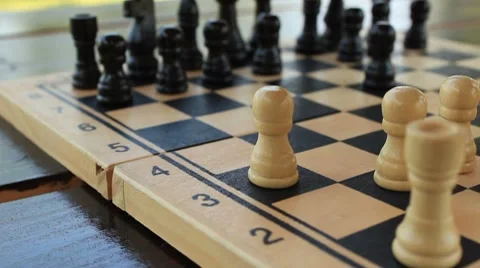 Bishop captures pawn (chess) Stock Footage
