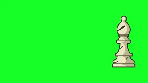 Bishop chess piece animation moving back and forth on green screen Video stock 315662983