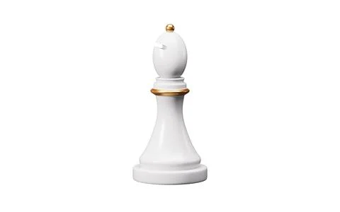 Bishop chess piece. isolated object, transparent background. 3d rendering. Foto stock