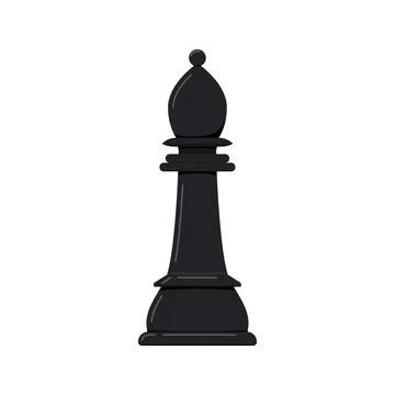 Bishop chess piece vector icon isolated on white background. Stock Illustration