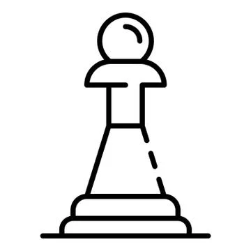 Bishop element icon, outline style Stock Illustration