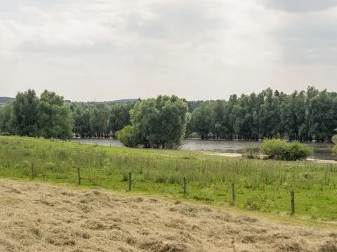 Bislich at the rhine river Stock Photos