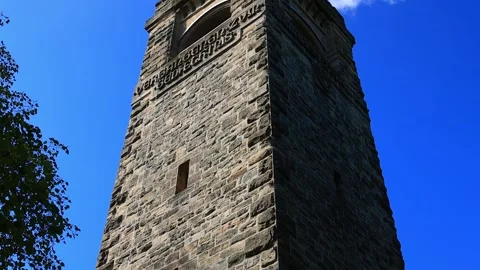 The bismarck tower of eschwege germany 4k video with a pan Stock Footage 346816971