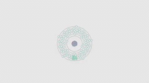 Bismuth Bi Bohr Atom Model Clean No Text Animation Video Overlay Alpha 4K Stockbeeldmateriaal 339366967
