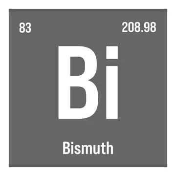 Bismuth, Bi, periodic table element Stock Illustration