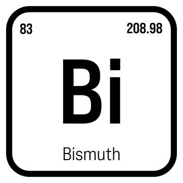 Bismuth, Bi, periodic table element Stock Illustration