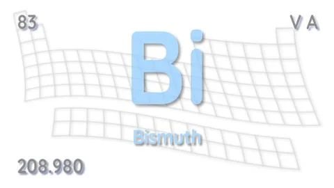 Bismuth chemical element  physics and chemistry illustration backdrop Stock Illustration