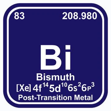 Bismuth Periodic Table of the Elements Vector illustration eps 10 Illustrazione stock