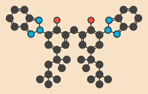 Bisoctrizole sunscreen molecule Illustration
