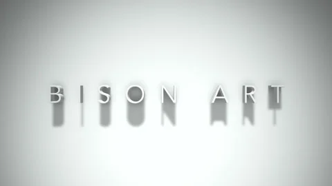 Bison art 3D title animation with shadows on a white background 스톡 동영상 297274073