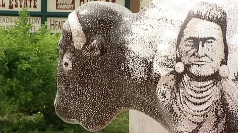 Bison (Bison bison) Statue Stock Footage 93831252