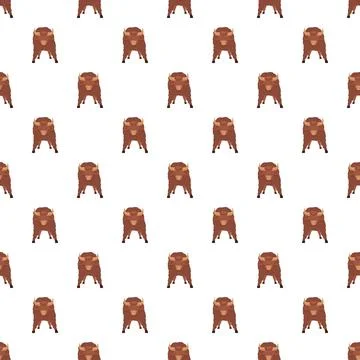 Bison buffalo seamless pattern repeat design background Stock Illustration