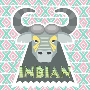 Bison gray vector illustration Illustrazione stock