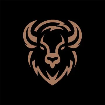Bison Icon Vector Illustration, Minimal Wildlife Buffalo Symbol for App, We.. Stock Illustration