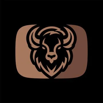 Bison Icon Vector Illustration, Simple Buffalo Wildlife Symbol with Minimal.. Stock Illustration