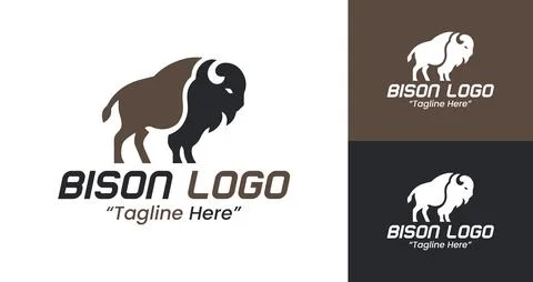 Bison Logo Modern Design with Bold Shapes and Strong Personality Stock Illustration