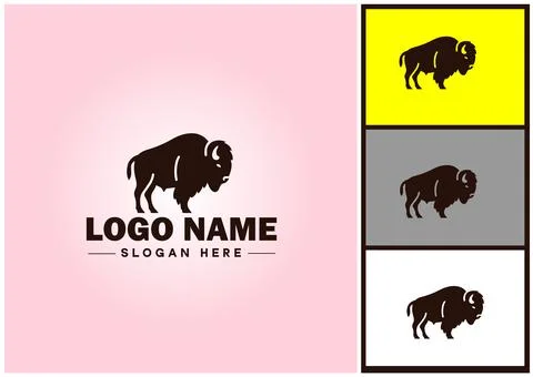 Bison logo vector art icon graphics for business brand icon bison logo templa Stock Illustration