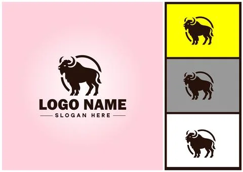 Bison logo vector art icon graphics for business brand icon bison logo templa Stock Illustration