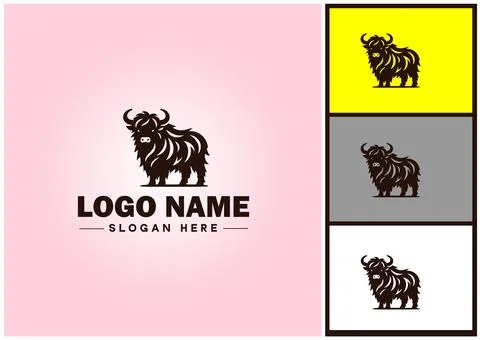 Bison logo vector art icon graphics for business brand icon bison logo templa Stock Illustration