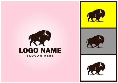Bison logo vector art icon graphics for business brand icon bison logo templa Illustrazione stock
