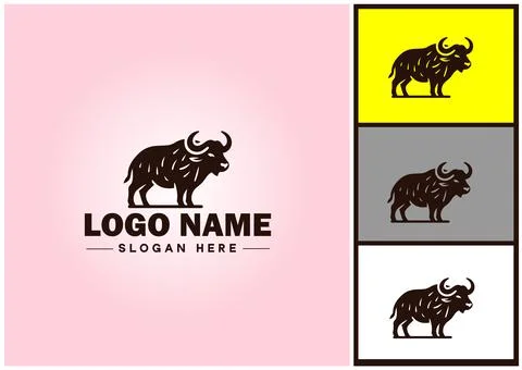 Bison logo vector art icon graphics for business brand icon bison logo template Illustrazione stock