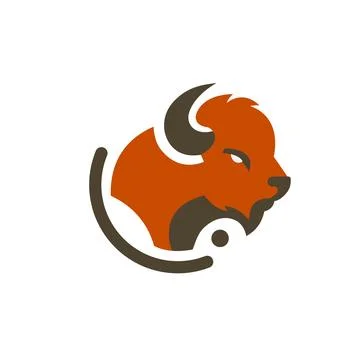 Bison Minimalist Logo Vector Illustration Stock Illustration