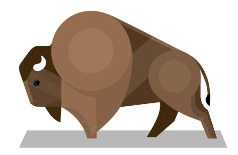Bison in a minimalist style Stock Illustration