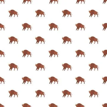 Bison pattern repeating background digital art wallpaper Stock Illustration