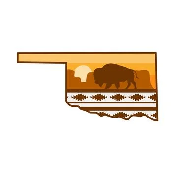Bison Power in Oklahoma Illustrazione stock