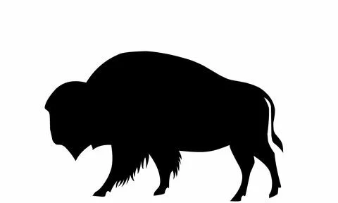 Bison silhouette. simple flat color elegant white background vector Stock-Illustration
