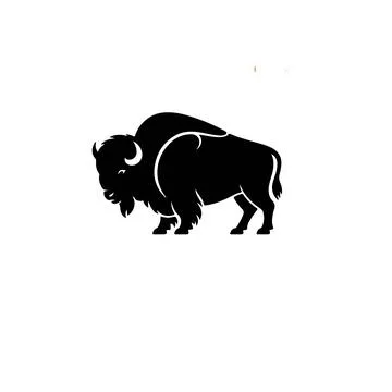 Bison Silhouette Vector Illustration Isolated on White Background Stock Illustration
