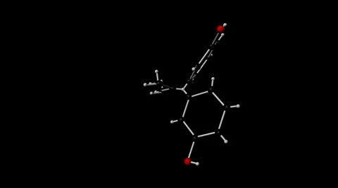 Bisphenol A - 1080P Molecules Compounds and Drugs with alpha channel Stock Footage 1025538