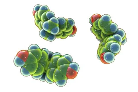 Bisphenol A (BPA) molecule, 3D illustration. Organic compound used in product Stock Illustration