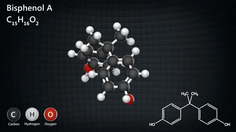 Bisphenol A (BPA). Seamless loop. Stock Footage 154734607
