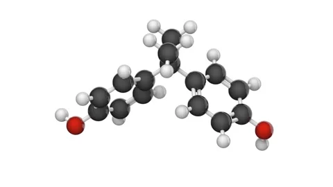 Bisphenol A (BPA). Seamless loop. White background Stock Footage 154734618